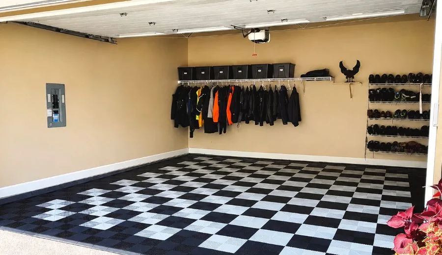 Coated garage floor finish